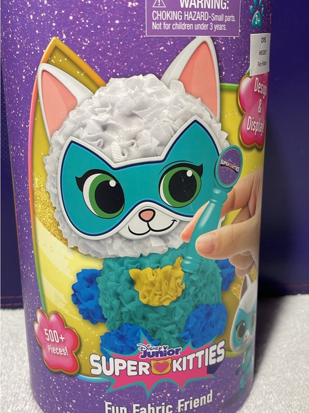Super Kitties Teal, White & Blue Plush Craft Kit